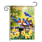 YOWANYES Spring bluebird garden flag enhances cheerful spring curb appeal in your yard.