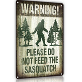 YOYI ART sasquatch tin sign 12x8 inches for yard decor and safety reminders.