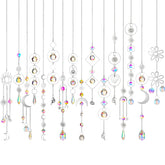 Ysleen silver crystal sun catcher set showcasing diverse styles for window decor