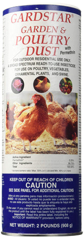 YTEX Poultry Dust 2 lb pack label with pest control use for poultry houses