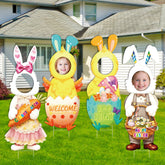 Yudlto Easter yard sign bunny carrot patch creates bright curb appeal for outdoor gatherings.