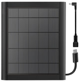 YUELAN 8W solar panel charger powers Outdoor Cam Plus efficiently in bright sun.