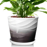 YUFDA 8-inch ceramic pot with drainage promotes healthy root growth.
