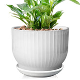 YUFDA 8in glossy gradient plant pot adds premium finish to your space.