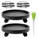 YUFDA plant caddy with 12.4-inch wheels for easy movement of heavy planters.