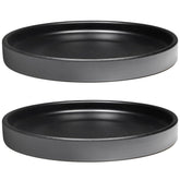 Yukfona ceramic plant saucer 7-inch black protects floors from excess water