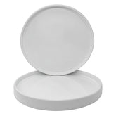 Yukfona 7 inch white glazed ceramic plant saucer protects surfaces and complements pots.
