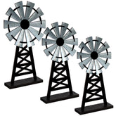 Yulejo windmills set with largest 28x15 cm windmill on stand for tabletop display