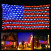 YULIANG LED flag net lights 6.5ft x 3.2ft for outdoor patriotic display