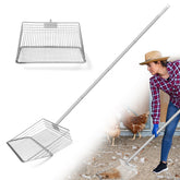 YUMEKA chicken poop scooper with 3-in-1 adjustable handle for versatile coop cleaning.