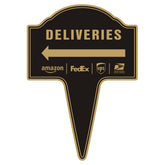 Yuntarda Deliveries Sign Arrow Left in aluminum boosts outdoor visibility for carriers.