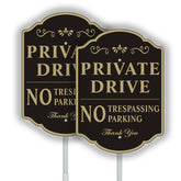 Yuntarda private drive sign in yard setup for easy visibility