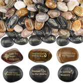 Yuntau memorial stone 60-piece set displayed for guest keepsakes