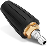 Yupjlia turbo nozzle showing jet-pattern for wider coverage and faster cleaning.