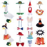 Yutzoou 8-set holiday goose outfits on porch geese for year-round curb appeal
