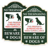 Yuzkouge beware of dogs sign 12x8 in bold colors for clear outdoor warning.
