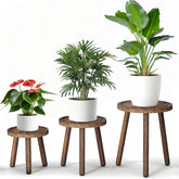 YUZUKYAUY plant stand 3-pack in heavy burnt color, easy assembly for indoor or outdoor use