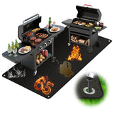 YVVZHOU PANN thickened grill mat protects deck from heat and splatters.
