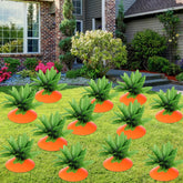 ywmigl Easter carrots yard sign close-up base shows durable stake setup for easy decorating.
