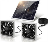 YWMVCM 25W solar panel powering off-grid ventilation for coops.