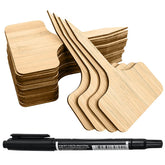 YXGOOD bamboo plant labels 50-pack with marker pen for durable seedling tagging