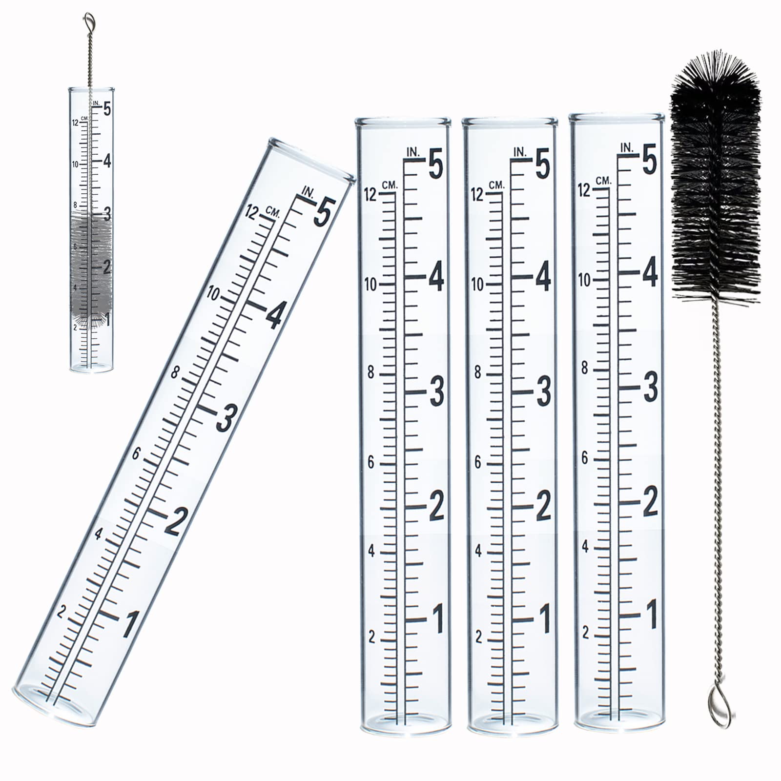 YZDTECH rain gauge glass replacement tube, five inch, for precise rainfall measurement.