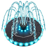 Yzert solar fountain with colorful ring lights for night ambiance in bird baths