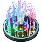 Yzert solar fountain with glass panel shines in sun for efficient spray.
