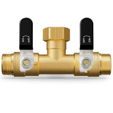 ZaakWang brass hose splitter with dual outlets for simultaneous watering tasks.
