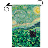 ZAEW shamrocks cat oil painting flag adds charm to outdoor gardens.