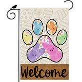 ZAEW Welcome Easter flag with colorful dots brightens outdoor space