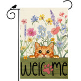 ZAEW Welcome Spring watercolor flag adds color to your garden.