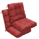 Zanwu Hwyd red outdoor chair cushions in full setup for dining chairs with cozy seating