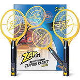 Zap It Bug Zapper Racket front view with 3,500-volt grid for fast pest control.