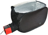 ZappBug heater bed bug killer chamber shows large treatment space for luggage and toys.