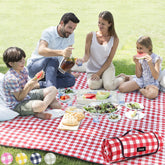 ZAZE picnic blanket 80x80 checkered red and white, ideal for family picnics