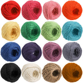 ZEAYEA colored jute twine 16-roll set for vibrant DIY crafts and gift wrapping