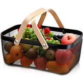 ZEAYEA mesh storage basket with handle for organized counter storage.