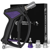 Zebra Clean short pressure washer gun with swivel enables easy maneuvers around vehicles.