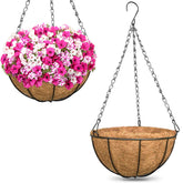 ZeeDix 12-inch hanging basket with coconut liner for indoor and outdoor planting