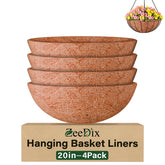 ZeeDix 20-inch coco liner fitted for round baskets, ideal for planting and drainage.