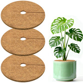 ZeeDix 3 pack coconut fiber mulch rings enhance pots with natural moisture retention