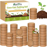 ZeeDix 30mm coconut coir pellets pack expanding when watered for seed starting.