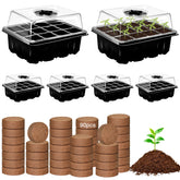ZeeDix 6-tray seed starter set with organized cells supports easy transplanting.