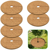 ZeeDix 24-inch coconut fiber mulch ring surrounding a tree to protect roots and suppress weeds.