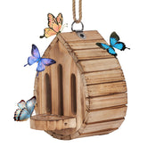 ZeenArt butterfly house hanging in garden provides natural habitat and decorative appeal.