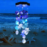 Zeiliuled solar shell wind chimes hanging in sunny garden for decorative ambiance