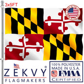 ZEKVY Maryland flag 3x5 outdoor flag with vivid color for weather-ready display