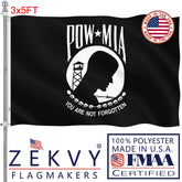 ZEKVY Pow Flag 3x5 outdoor front view with vivid double-sided color
