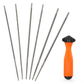 ZELARMAN 6-piece file set with handle for precise on-site chainsaw sharpening